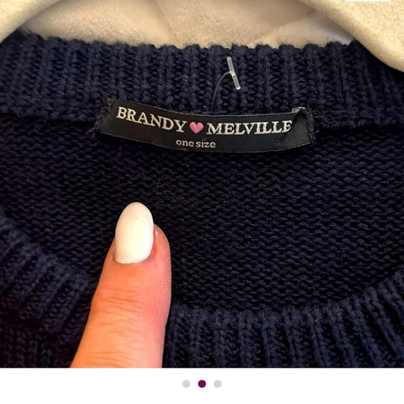 Crewneck Brandy Melville Rainbow Stripe Womans Sweater One Size / Size Large - Picture 2 of 7